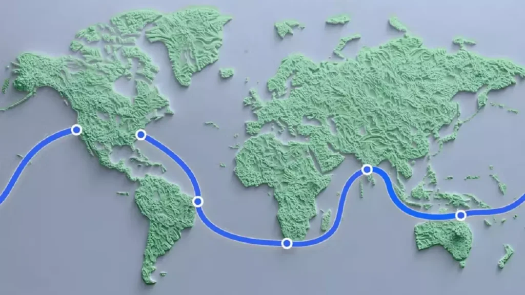 Mapa de onde os cabos passarão.